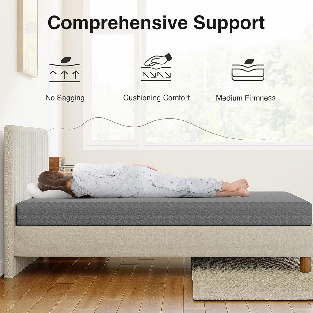 Novilla Twin Mattress - 6 Inch Cooling Memory Foam for Pressure Relief & Breathable Comfort | CertiPUR-US Certified