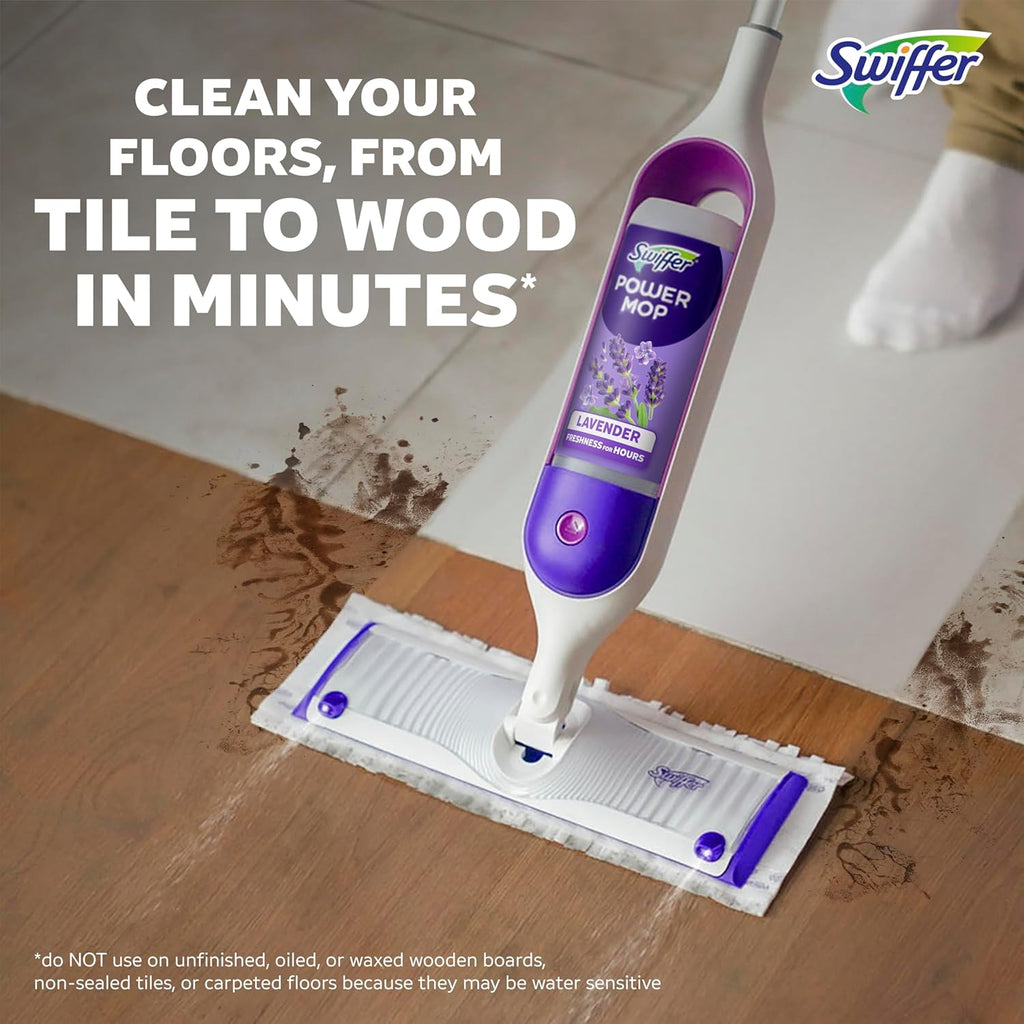 Swiffer PowerMop Floor Cleaning Solution - Lavender Scent, Triple Pack for Effortless Cleaning
