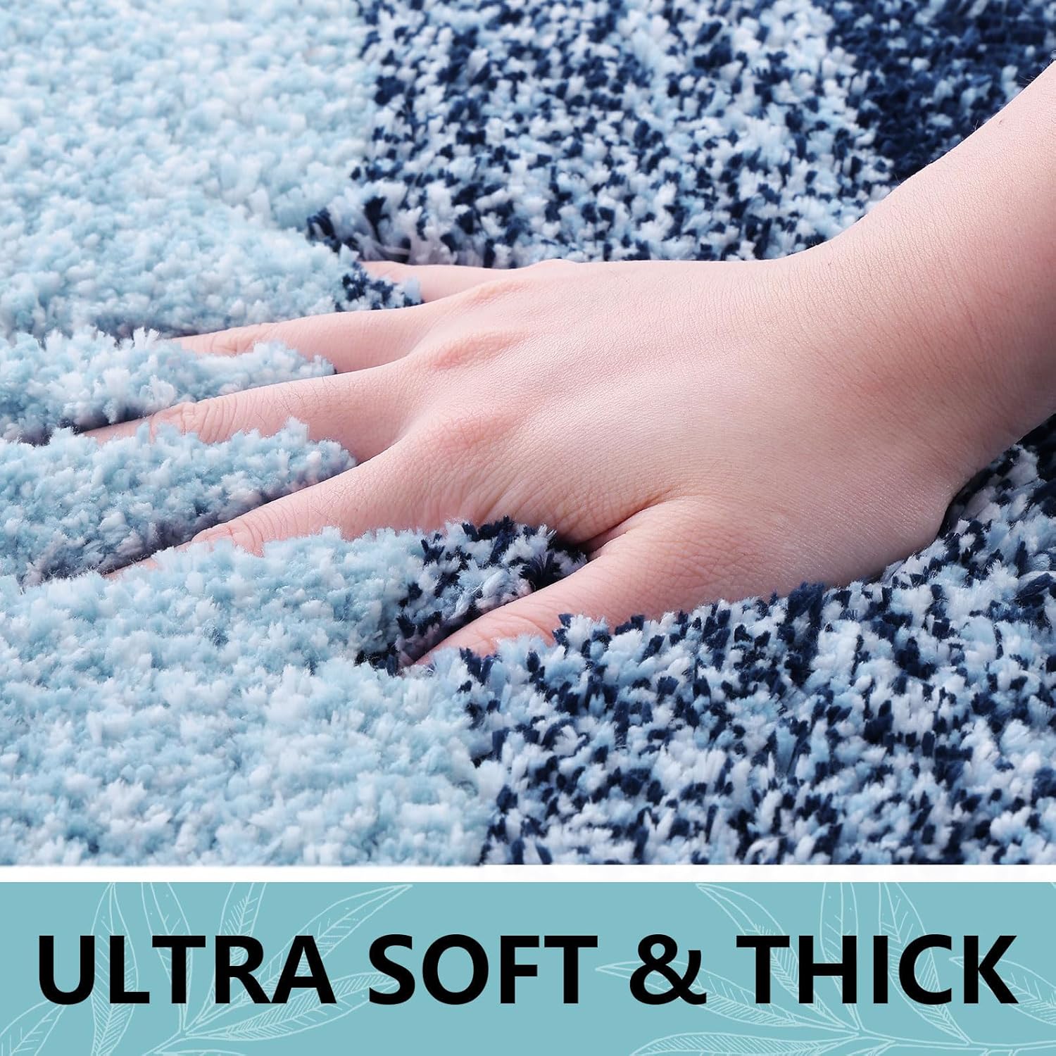 Arotive Microfiber Bath Rug - Soft, Absorbent & Non-Slip | 24x16 Dark Blue Rectangular Mat