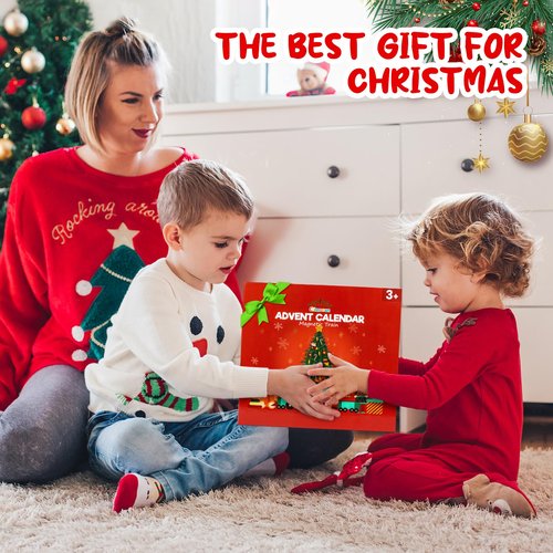 2025 Christmas Advent Calendar Gifts for Kids, Commodum Magnetic Wooden Animals Train Set, 24 Days Advent Calendar Countdown Gifts for Toddlers Boys Girls, Montessori Toys Xmas Surprise Holiday Gifts