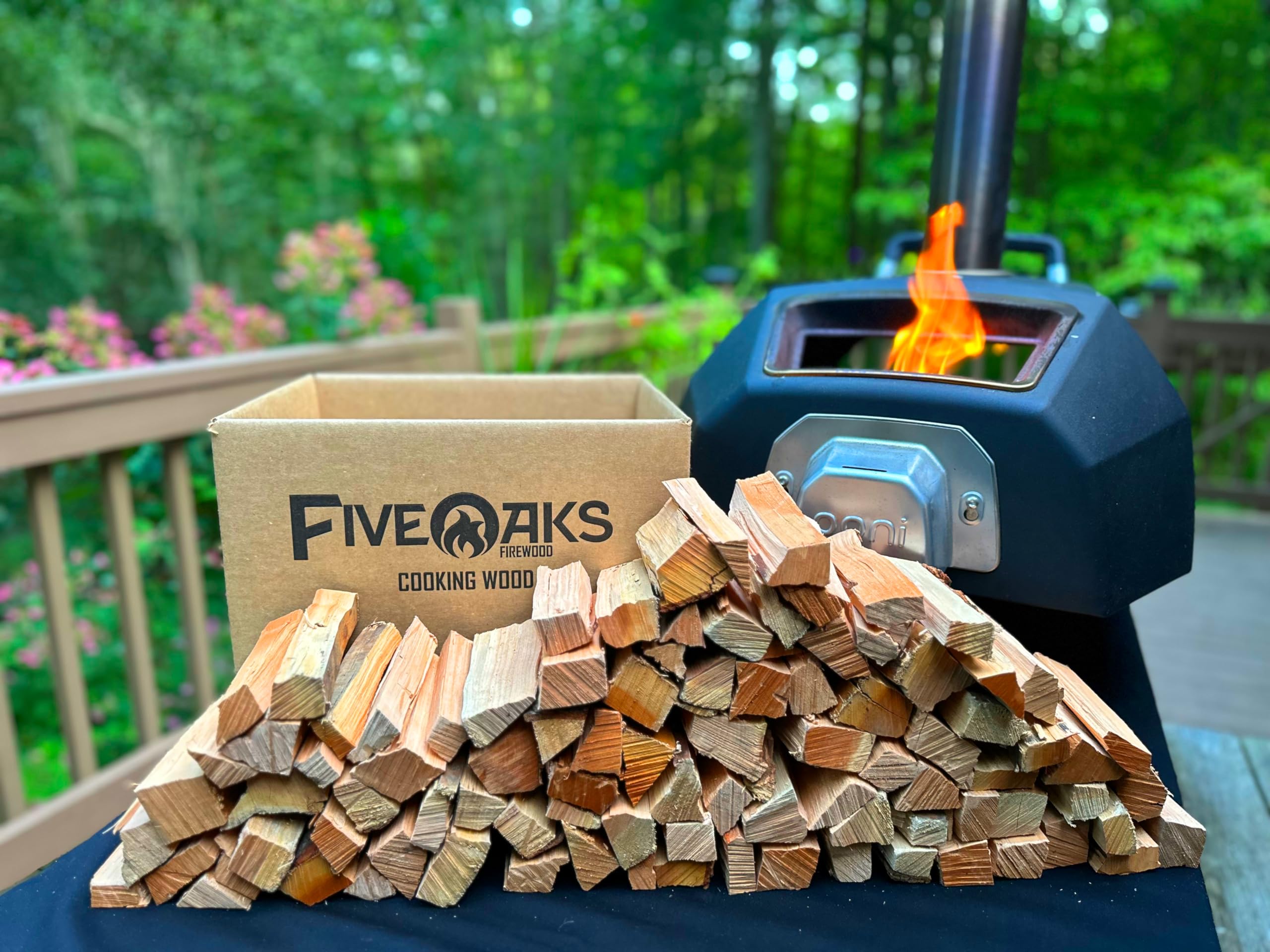 FiveOaks Firewood Kiln Dried Oak Pizza Oven Wood, Mini 5 Inch Cooking Wood for Ooni, Gozney, Bertello Pizza Ovens, Solo Stove & More - Approx 14lbs Product of USA (1,000 Cubic Inches)