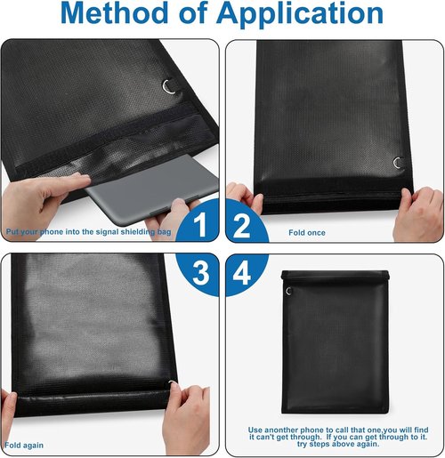 Faraday Bag | 4-Pack Waterproof & Fireproof Signal Blocking Pouches for Laptop, Tablet, Phone & Car Key