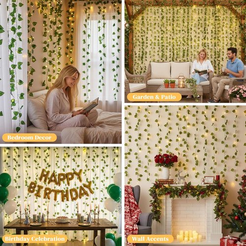 DomeStar LED Fairy Lights Vines - 300 Lights with Remote for Bedroom, Dorm, Wedding & Party Decor