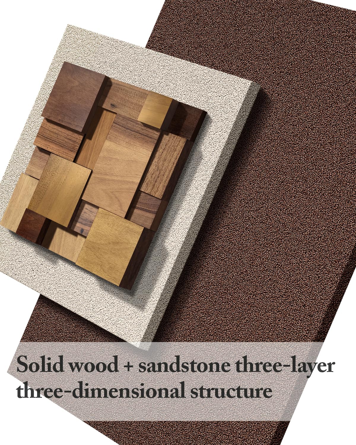 Azartslr 3D Abstract Textured Wall Art - Modern Brown Beige Sandstone Decor for Living Room & Bedroom