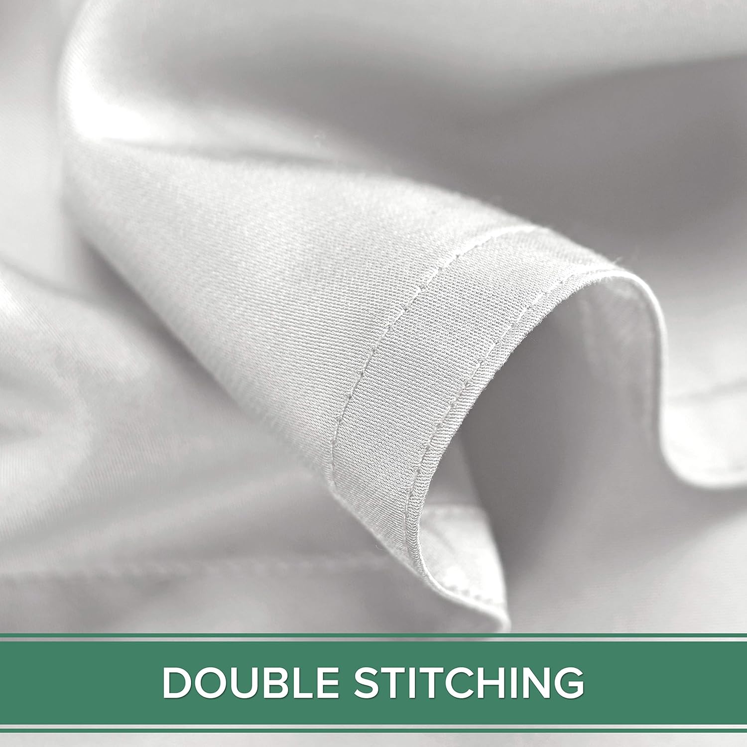 Pure Bamboo Full Bed Sheet Set - 100% Organic Viscose, Luxuriously Soft & Cooling | White, Double Stitching