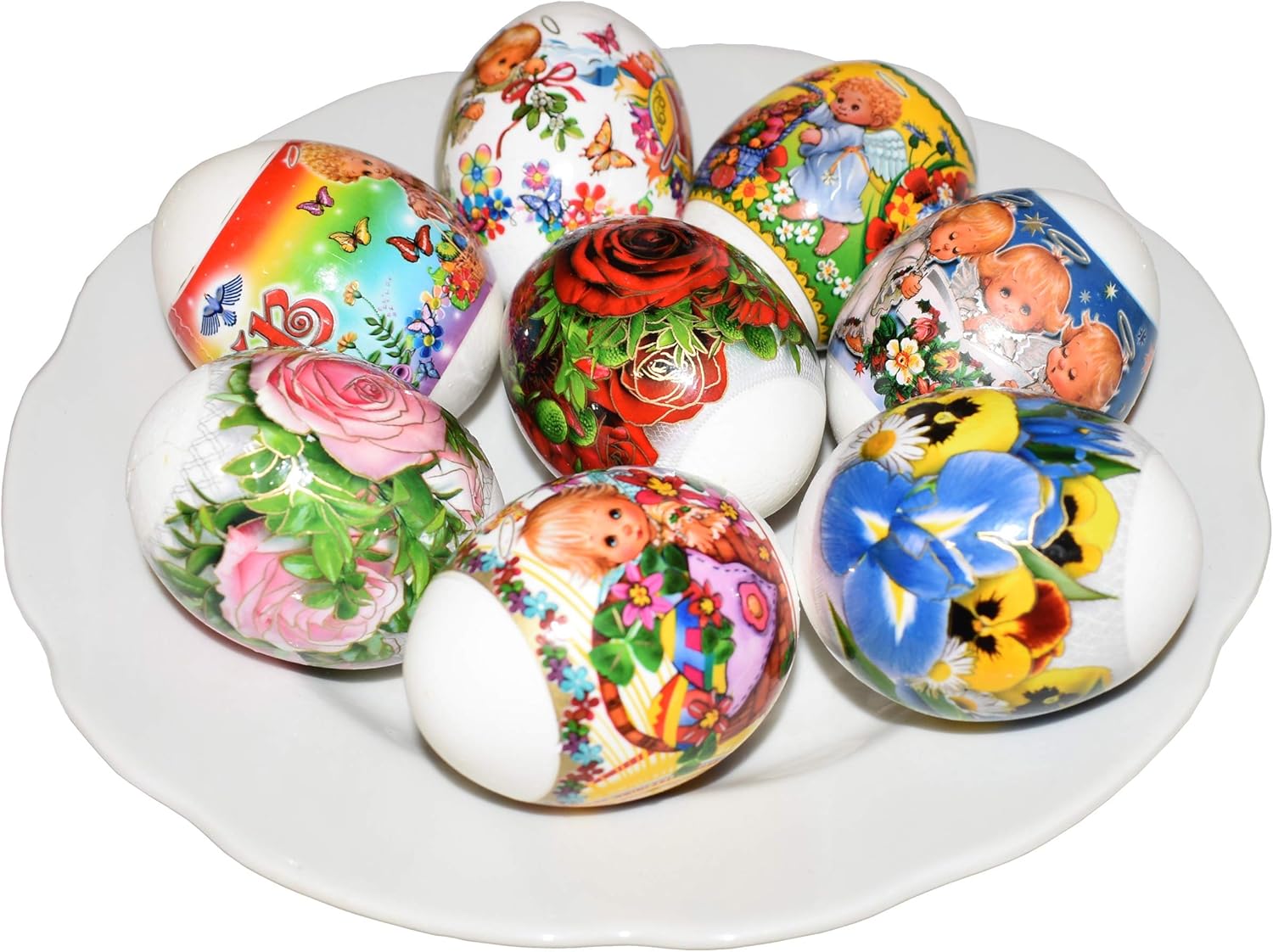 Skiennix Thermo Heat Shrink Sleeve | Decorative Easter Egg Wraps - Pysanka Design (Angels)