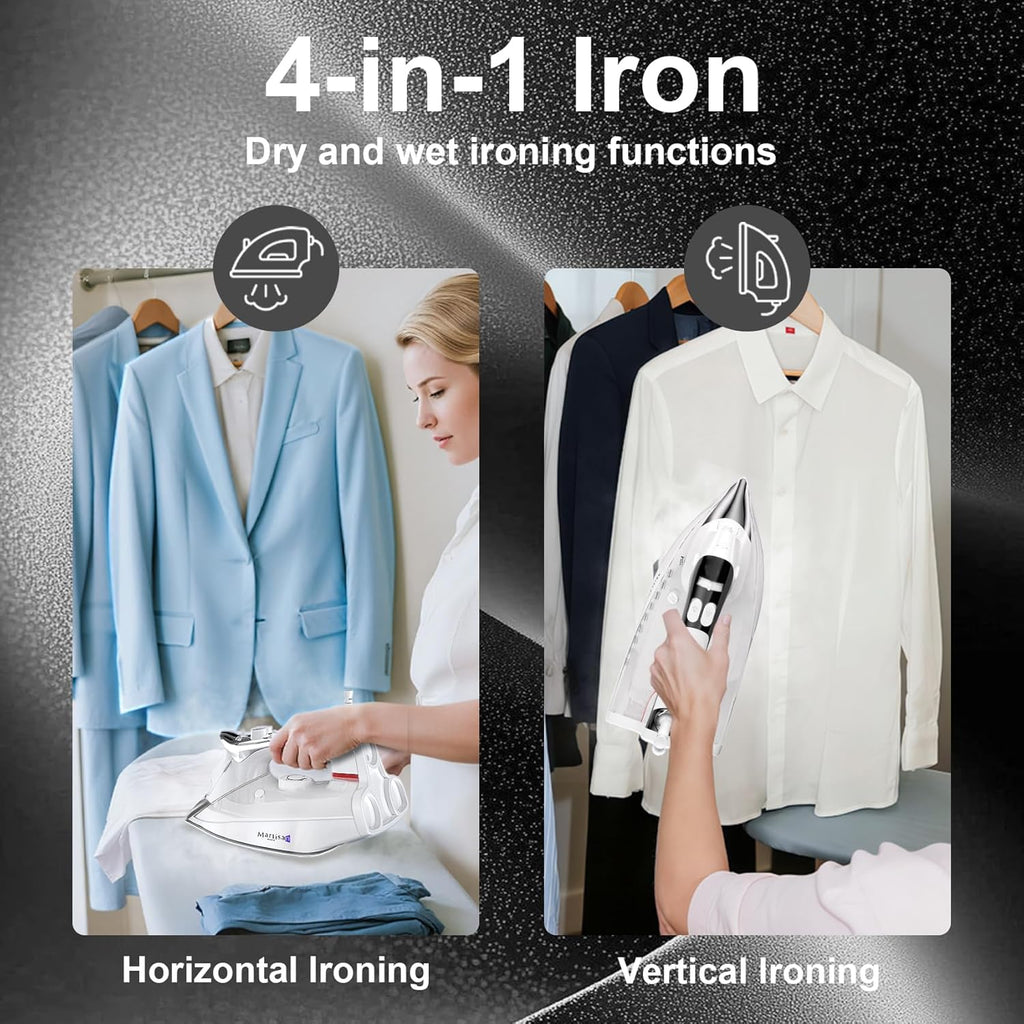 Martisan Steam Iron - 1800W Nano Ceramic Soleplate | Dynamic Steam Burst & Precise Thermostat for All Fabrics