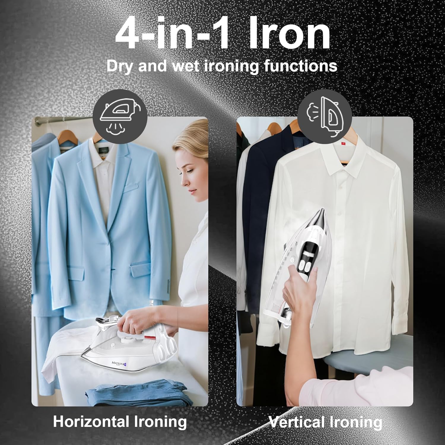 Martisan Steam Iron - 1800W Nano Ceramic Soleplate | Dynamic Steam Burst & Precise Thermostat for All Fabrics