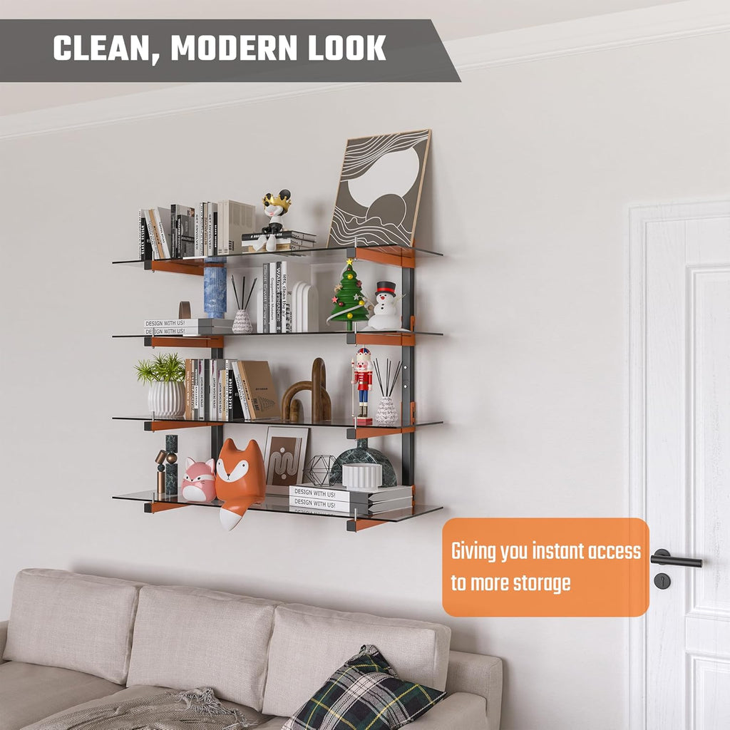 Snap-Fit Lumber Rack | Heavy-Duty Metal Wall Mount Storage for 32-Inch Wood - 8 Levels