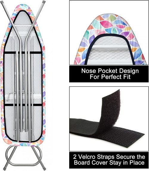 Ironing Board Cover - Heavy Duty Non-Slip Replacement with Thick Padding | 15"x54" Standard Size