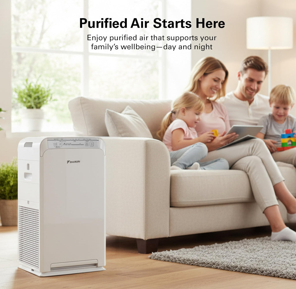 Daikin MCB50YSAU Room Air Purifier for Home, HEPA, Activated Carbon, Pre-Filter and UVC LED Light, Zero Ozone Product, CARB Certified, 10.5 x 10.5 x 19.5 in