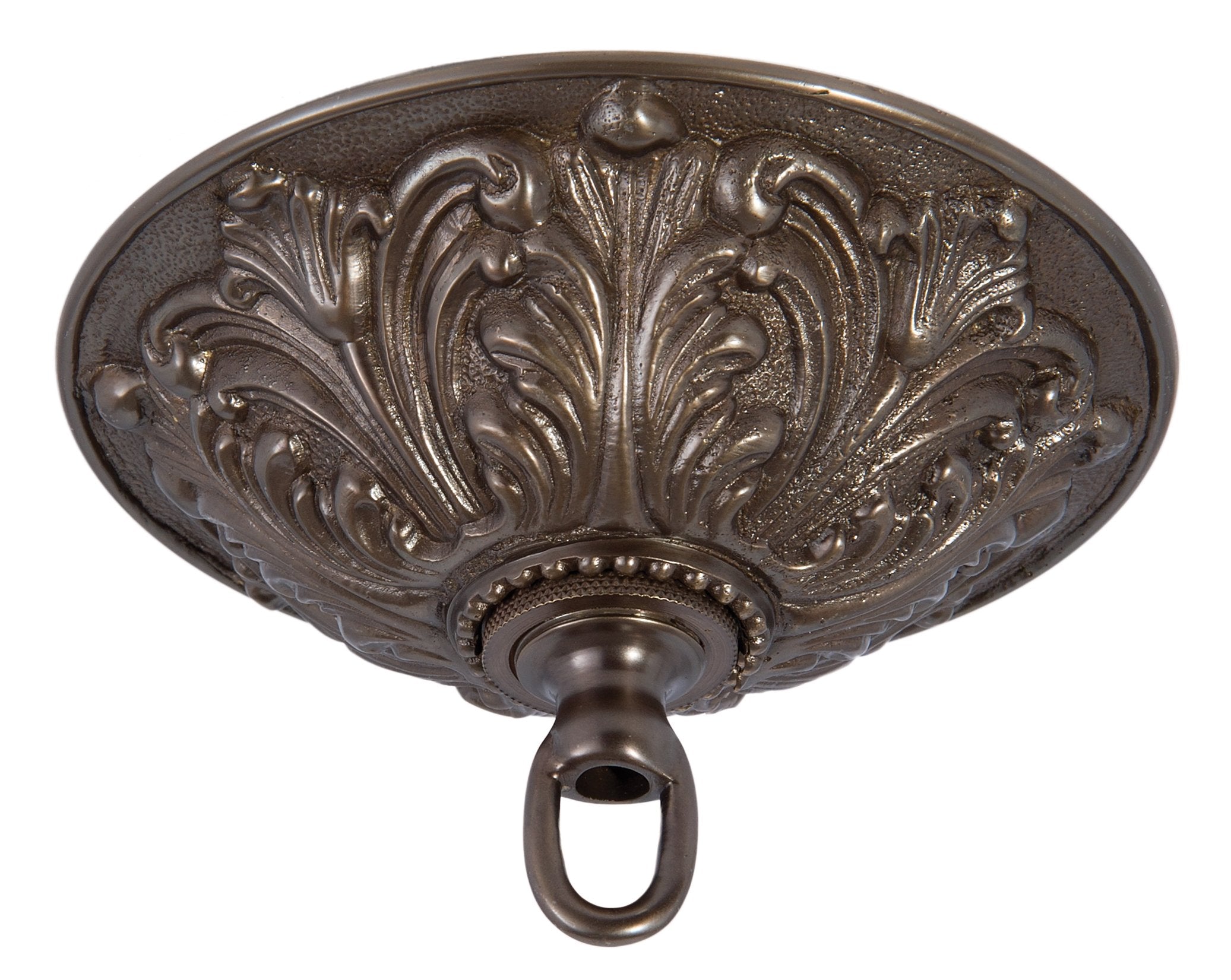 B&P Lamp Antique Bronze Finish Cast Brass Screw Collar Ceiling Light Canopy Plate Kit