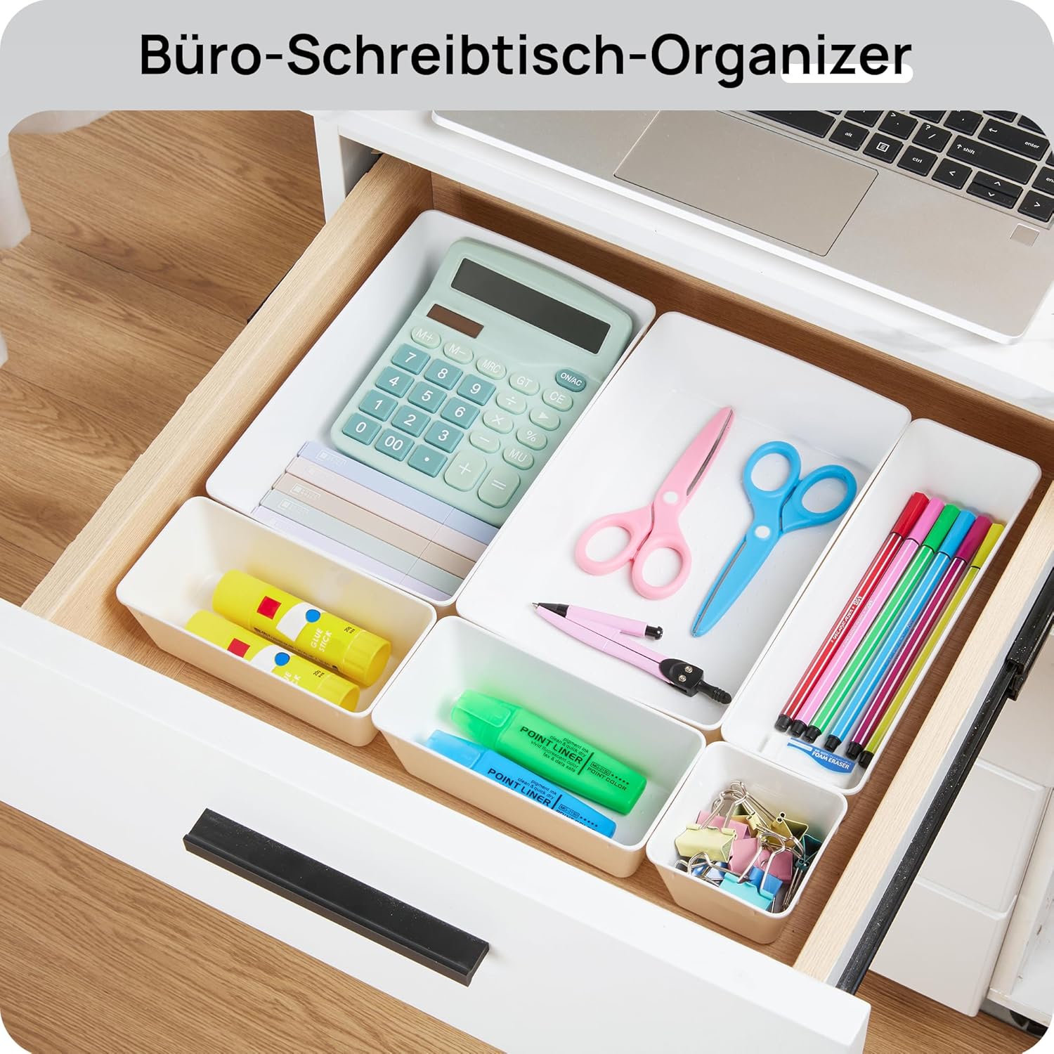 Vtopmart 25 PCS Plastic Drawer Organizers - Versatile Storage Trays for Makeup, Kitchen & Office