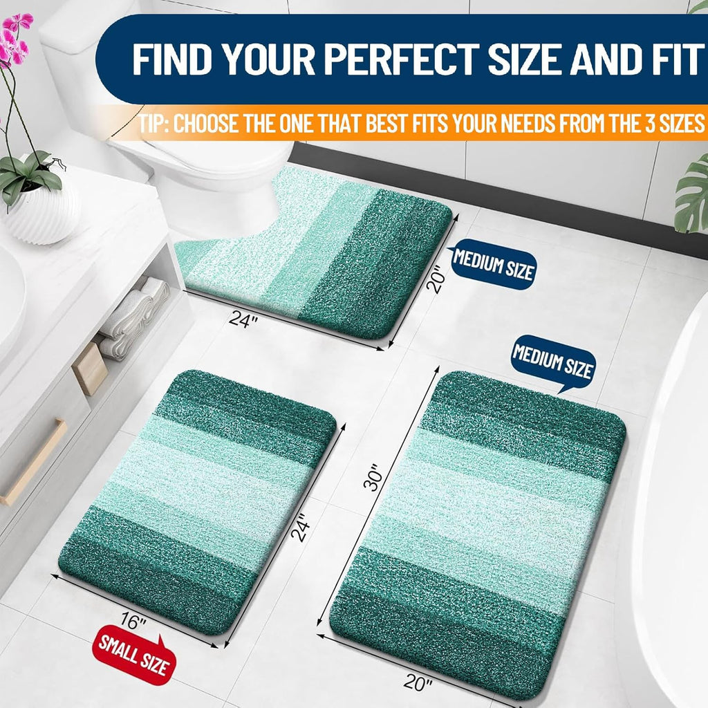 OLANLY Bathroom Rugs - Extra Soft Microfiber Mat | Quick Dry, Washable, 30x20, Blackish Green