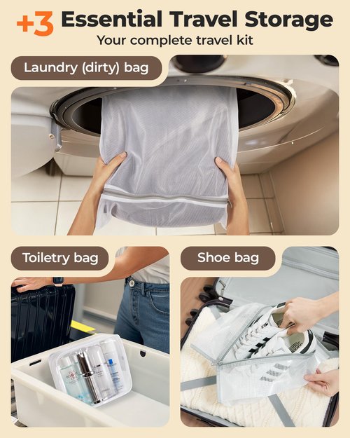 BAGSMART Rechargeable Wireless Pump Travel Storage Bags Set, Portable Space Saver Bags for Travel & Home, Vacuum Compression Seal Bag for Clothing- 18-Pcs Set