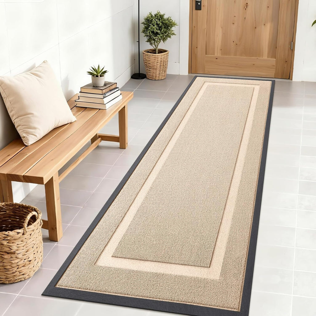 OLANLY Front Door Mat - Waterproof All-Season Doormat for Indoor/Outdoor Use | 71x23 Off-White