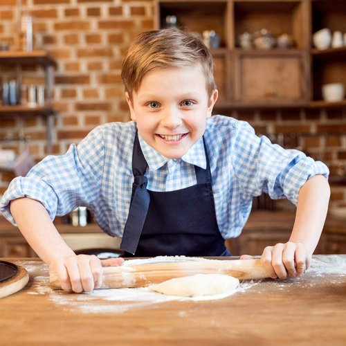 French Rolling Pin - 17-Inch Wooden Roll Pin for Fondant, Pie Crust & Dough - Tapered Design