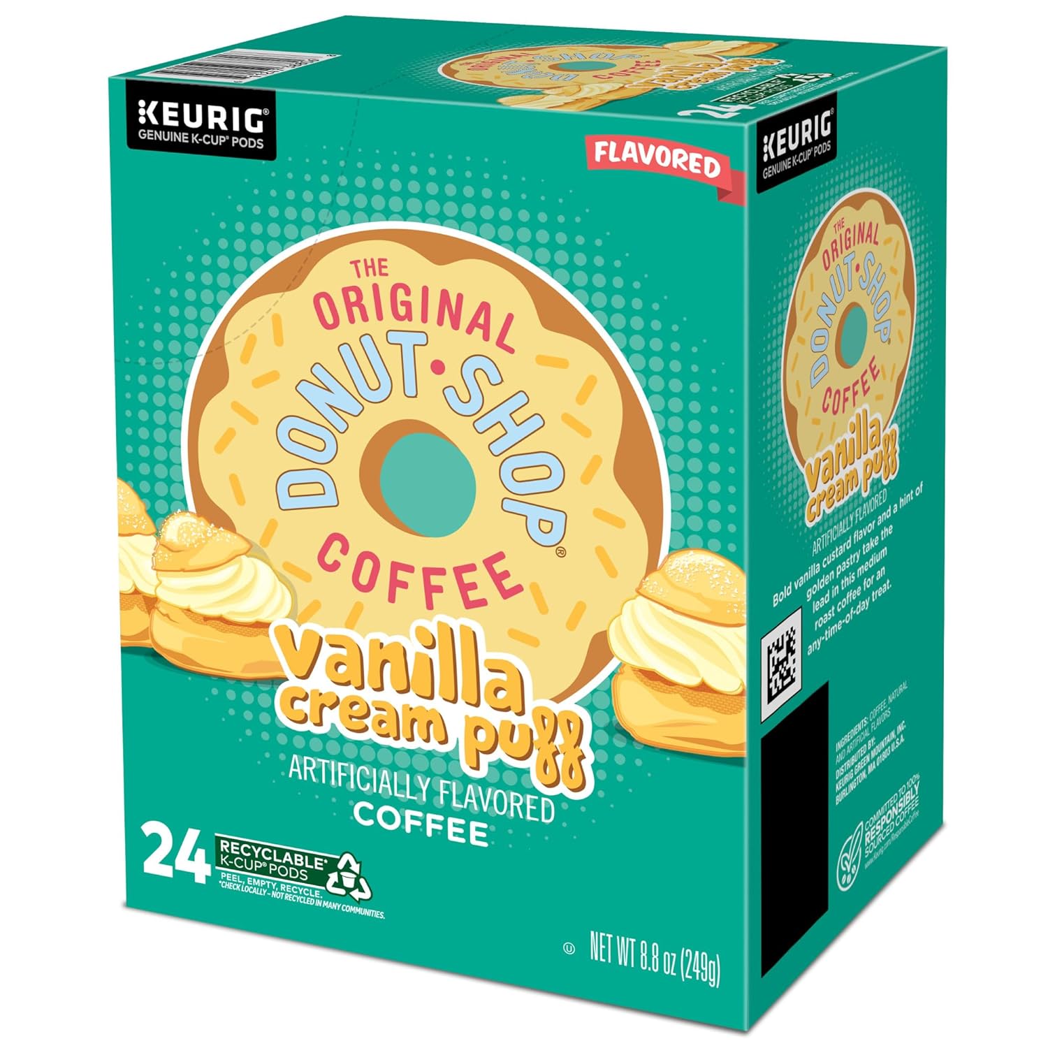 Original Donut Shop Vanilla Cream Puff Coffee - Medium Roast K-Cup Pods, 96 Count