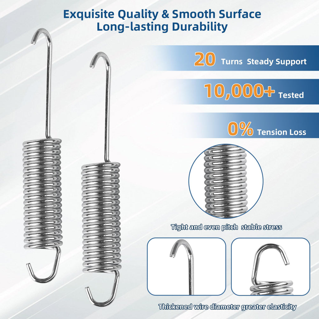 2 Pack 4 1/2 Inch Recliner Spring Stainless Steel Tension Spring Heavy Duty Rust-Resistant Spring Replacement for Recliner Mechanism Sofa Bed Folding Beds Trampolines RV Furniture, Long Neck Hook