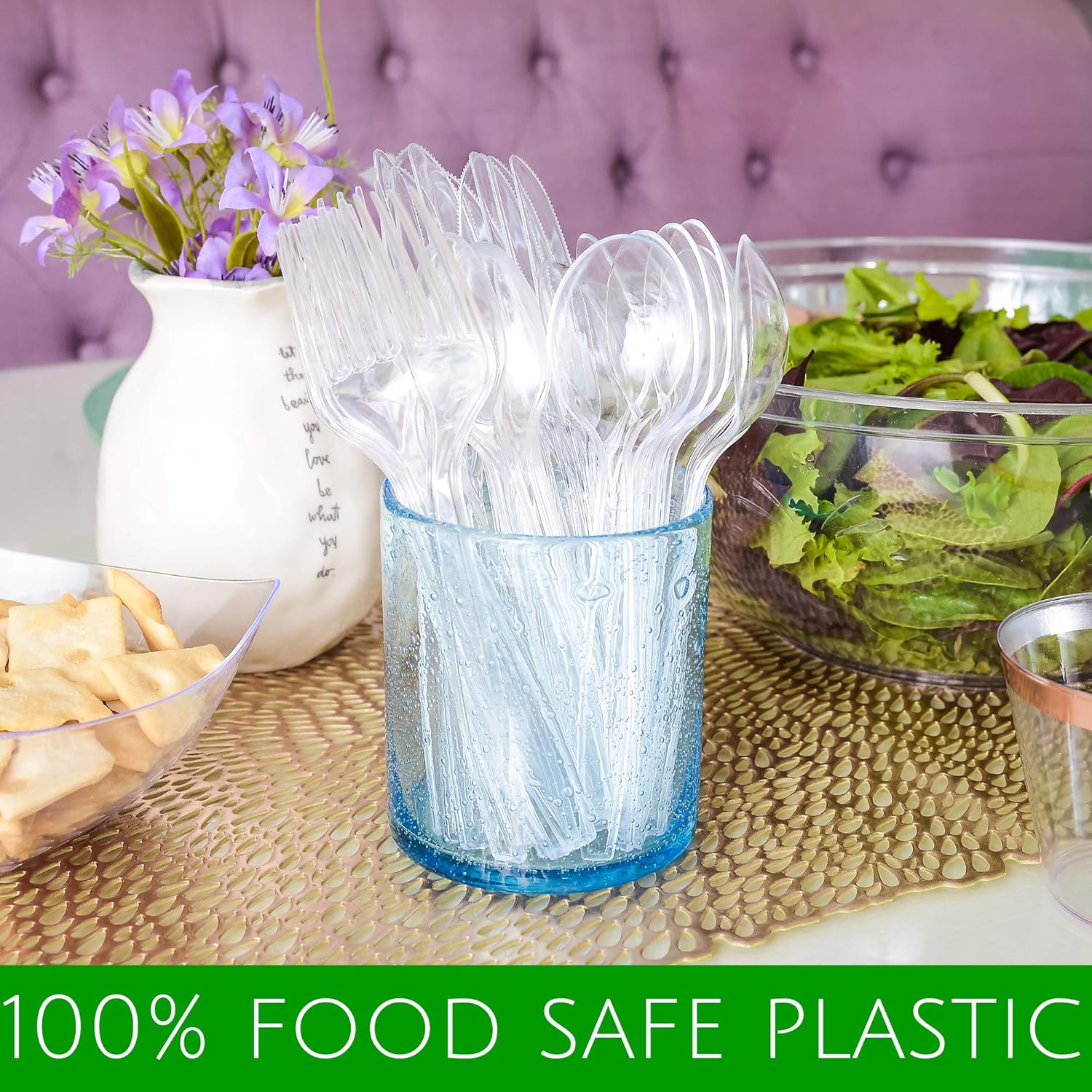Plasticpro Heavyweight Disposable Clear Plastic Cutlery - 100 Count Forks for Easy Serving