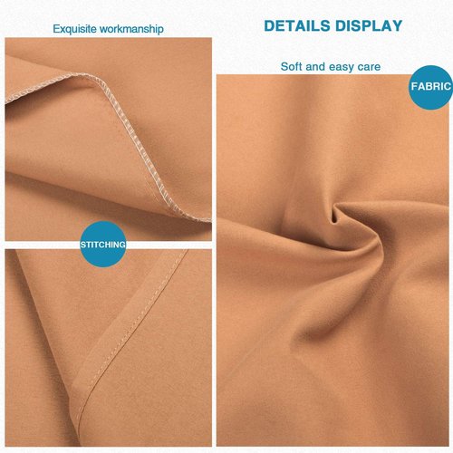 FLXXIE King Pillow Cases - Soft Microfiber Covers with Envelope Closure | Wrinkle & Stain Resistant, 20x36, Tan