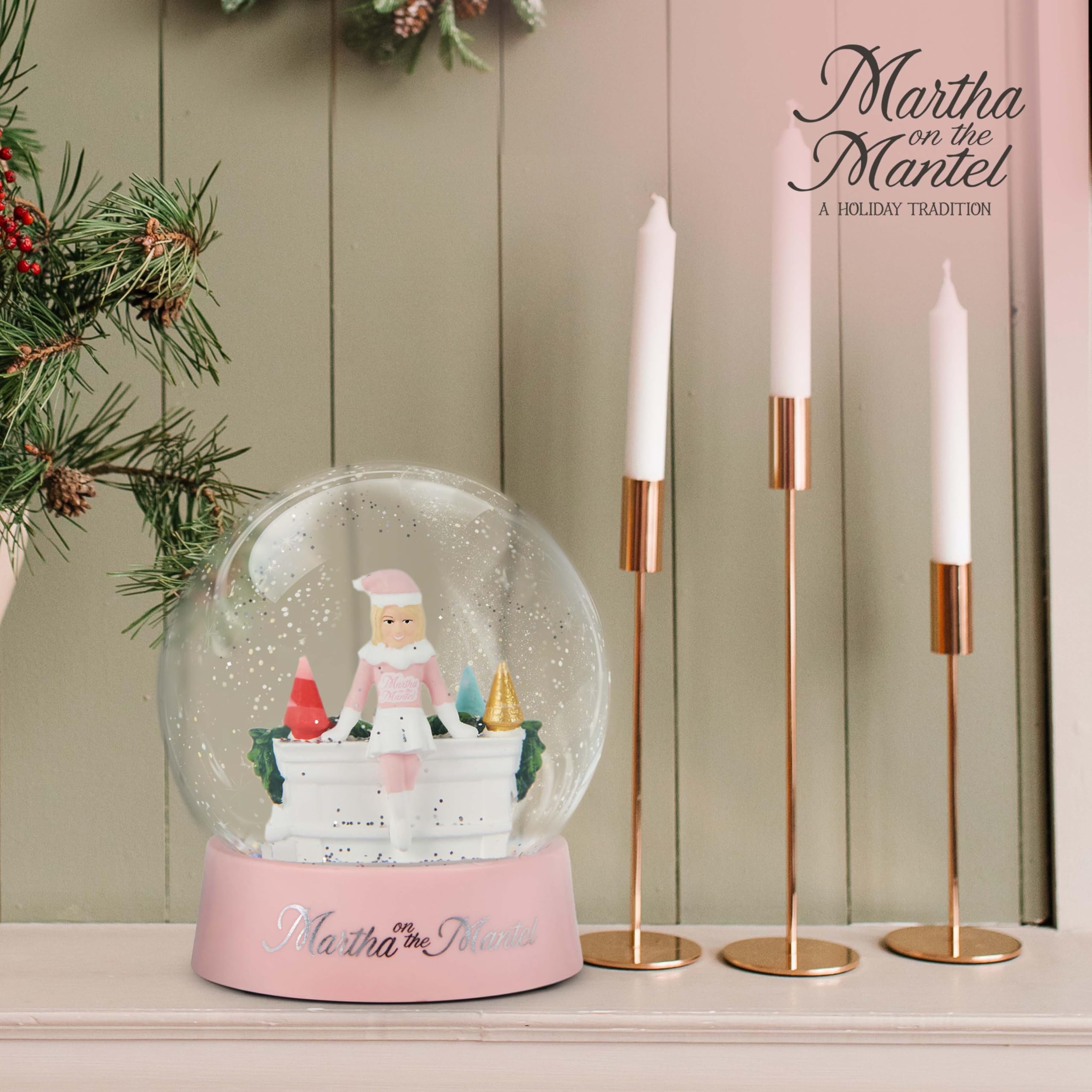 Martha Stewart Snow Globe Christmas - Martha on The Mantel Christmas Decor, Funny Collectible, Secret Santa Collectible, Snowglobes