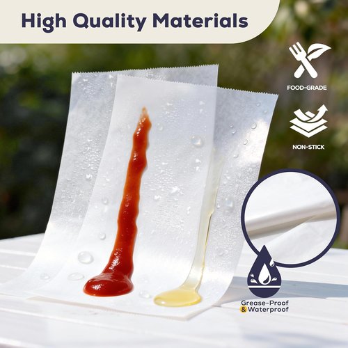 Fit Meal Prep Deli Wax Paper Sheets - 500 Pack | Waterproof & Greaseproof 6 x 10.75 Inches