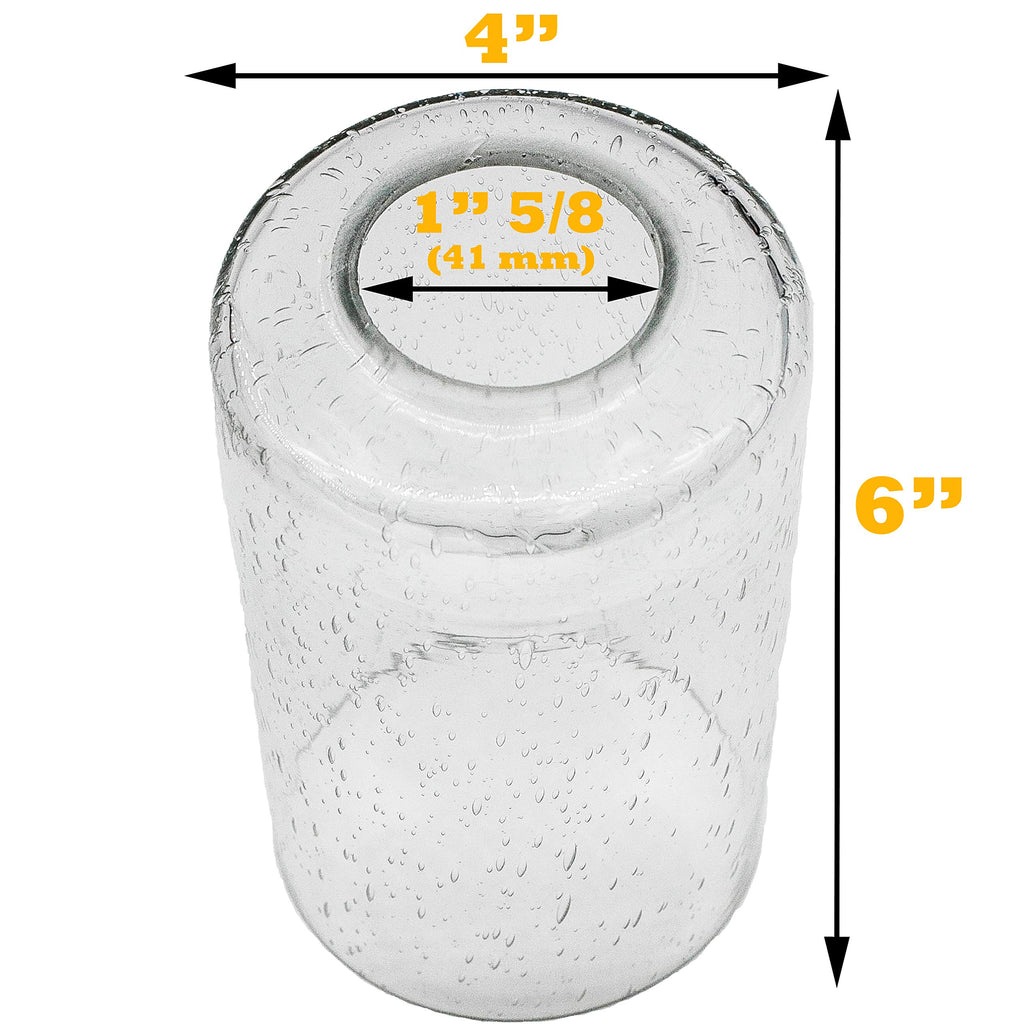 Bubble Seeded Glass Shade, LEDupdates 3 Packs Clear Cylinder for Light Fixture Glass replacement 1" 5/8 fitter