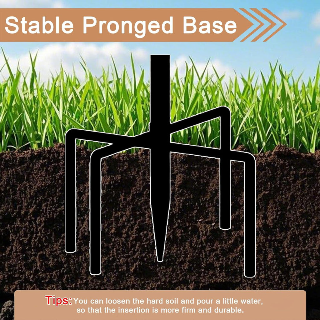 Skiennix 3" Deep Metal Bird Bath - Removable 13" Diameter Bowl with Stable Stake | Easy to Clean Garden Decor