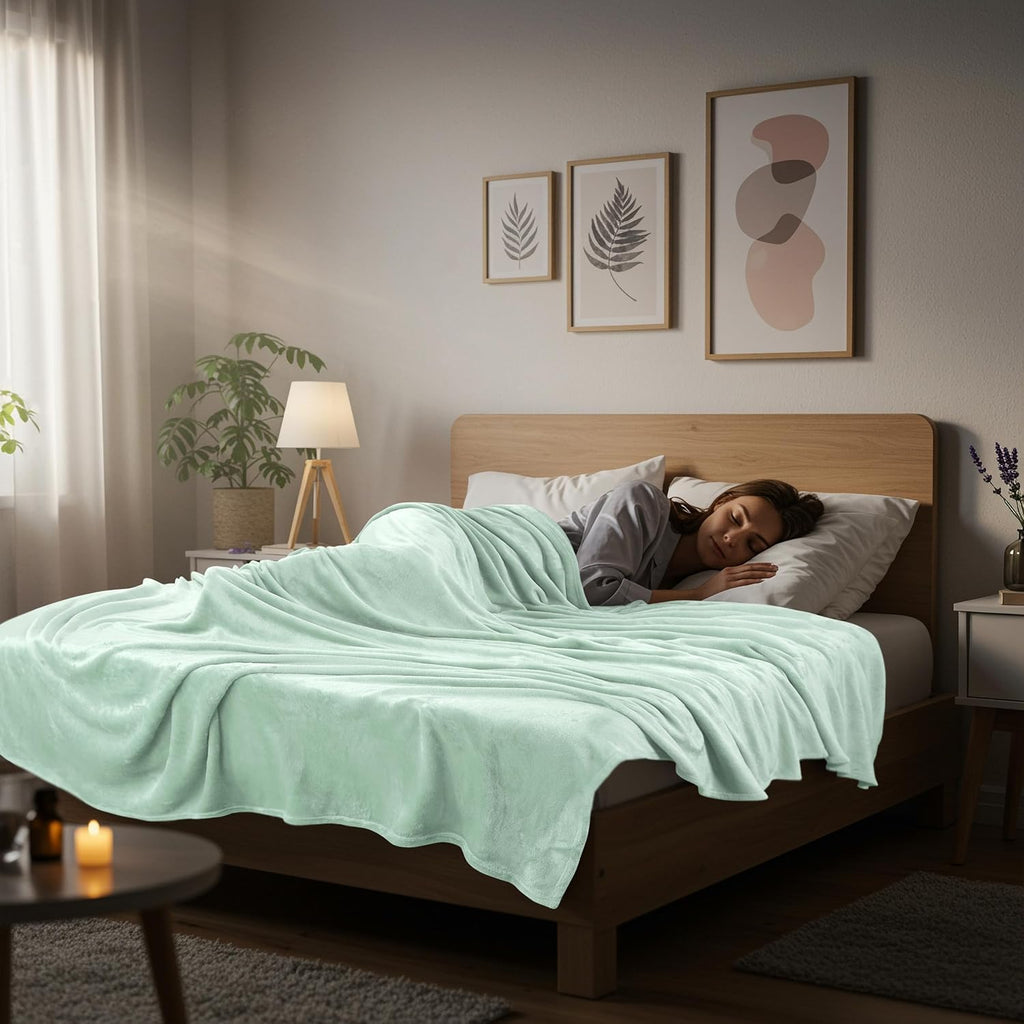 Utopia Bedding Fleece Blanket - King Size Mint Green (90x102 Inches) | Ultra Soft, Warm & Lightweight Microfiber