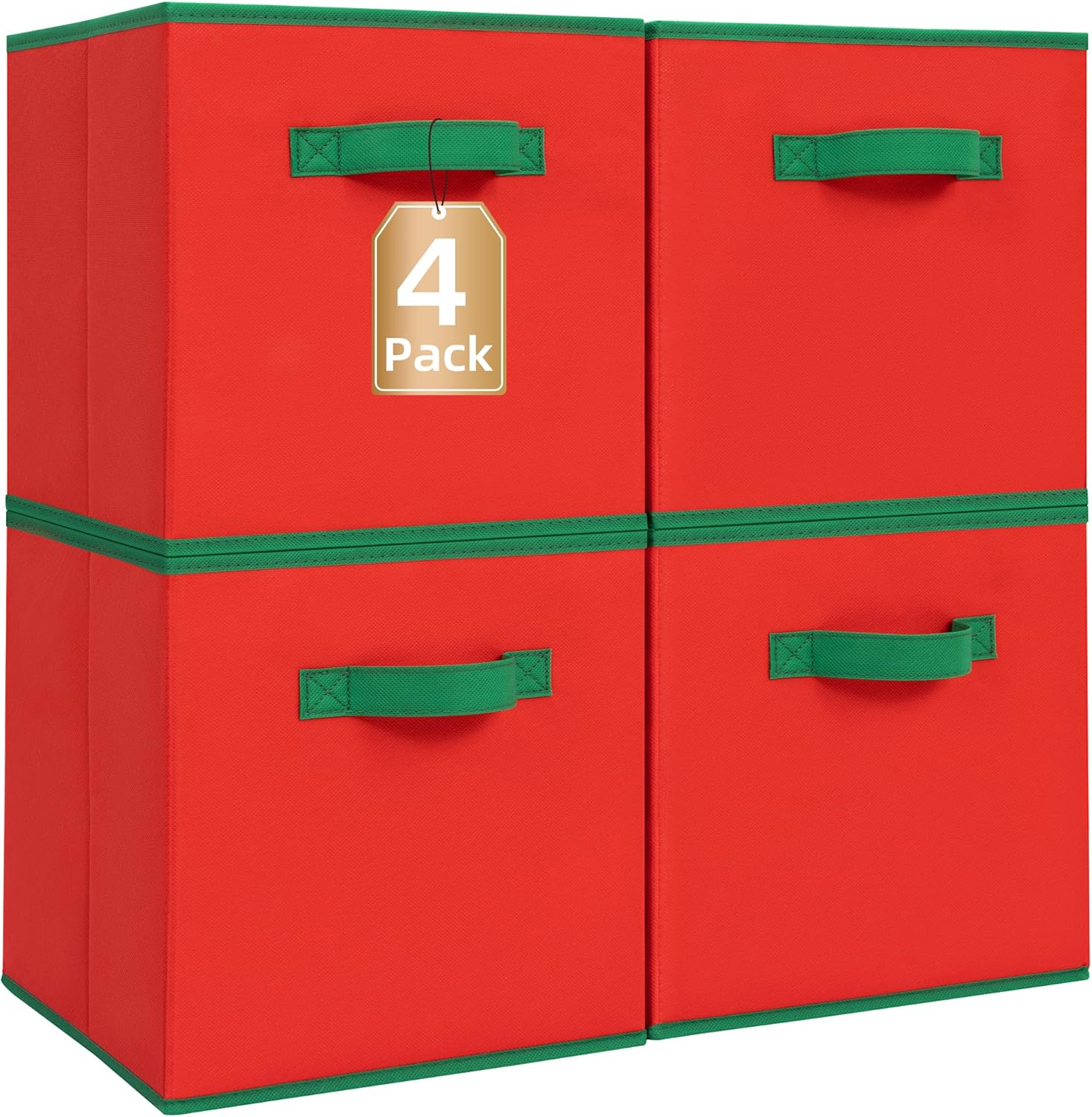 Storage Maniac Storage Cubes - Durable 11-Inch Fabric Bins | Foldable Collapsible Baskets in Red for Easy Organization