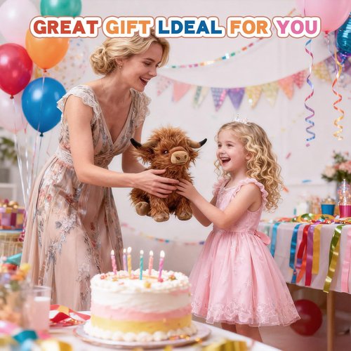 Yytoyshop Highland Cows Plush Pillow Adorable Cow Stuffed Animal Plushies Toys Soft Fluffy Cow Plush Pillow for Birthdays Day (Highland Cows)