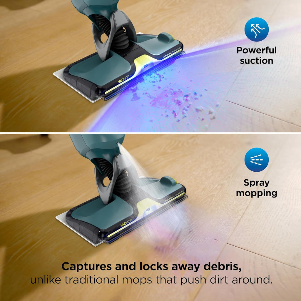 Shark VACMOP Cordless Hard Floor Cleaner - Powerful Suction & Illumination Light | Includes 4 Pads & 12oz Pet Solution
