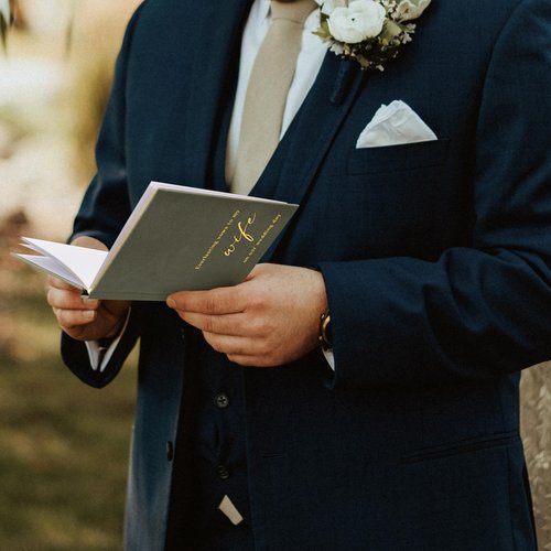 Elegant Velvet Wedding Vow Books With Gold Foil Lettering - Perfectly Sized His and Hers Vow Books With Plenty Of Pages To Write Whatever is on Your Heart - A Beautiful Addition For The Wedding Day