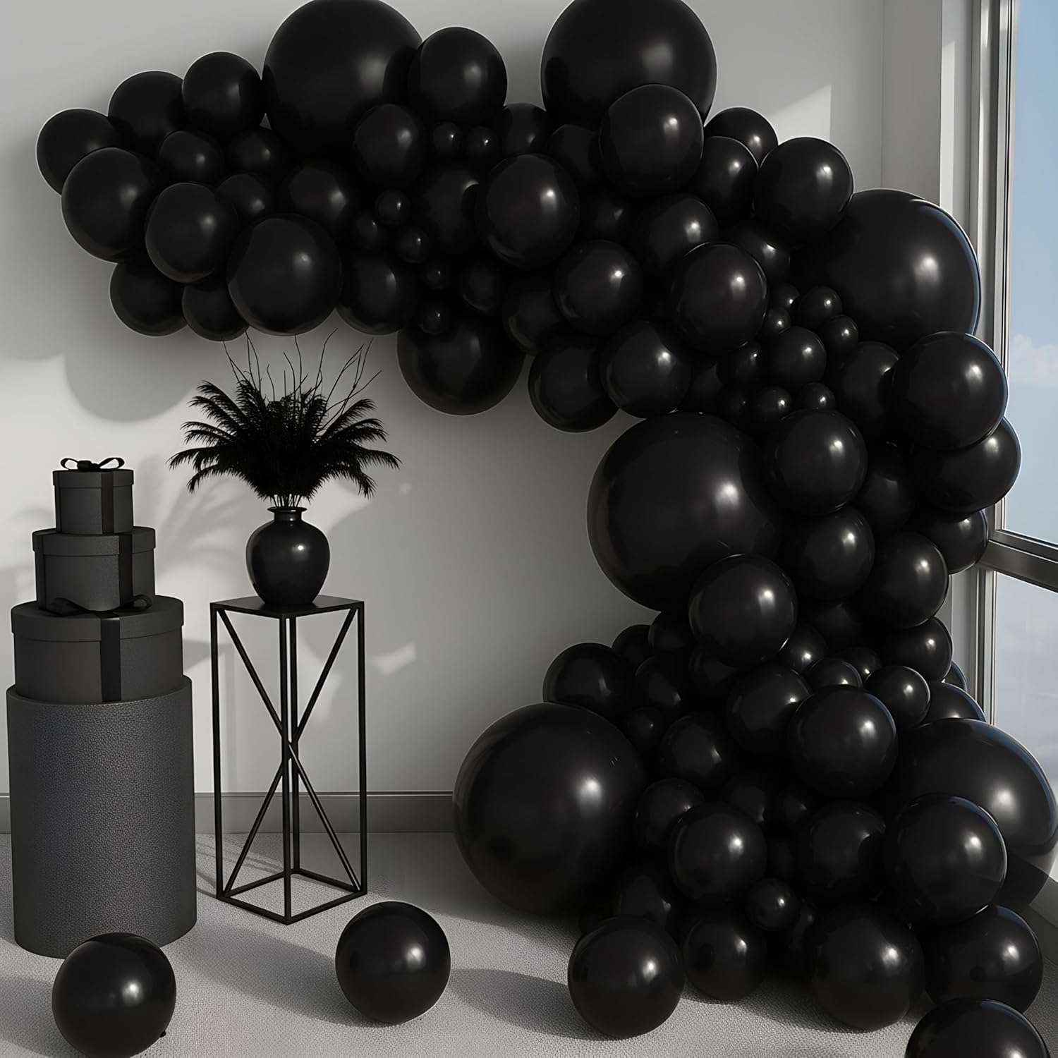 Vellax™ Balloon Garland Arch Kit - 146 Pcs Black Balloons for Baby Shower, Birthday & Wedding Decor