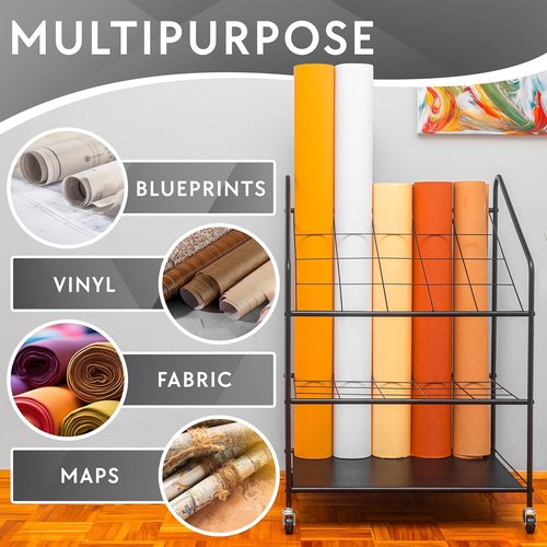 Blueprint Holder Storage Organizer - 20-Compartment Rack for Posters, Maps & Papers | Durable Design