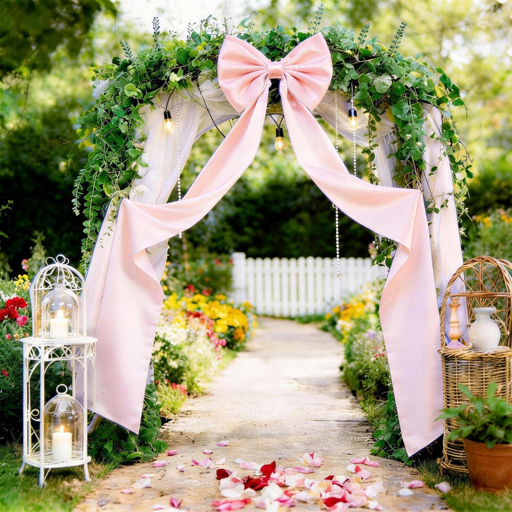 Skiennix Extra Long Satin Pink Bow - Elegant Wall Decor for Coquette Room | 70x20 Inch for All Occasions