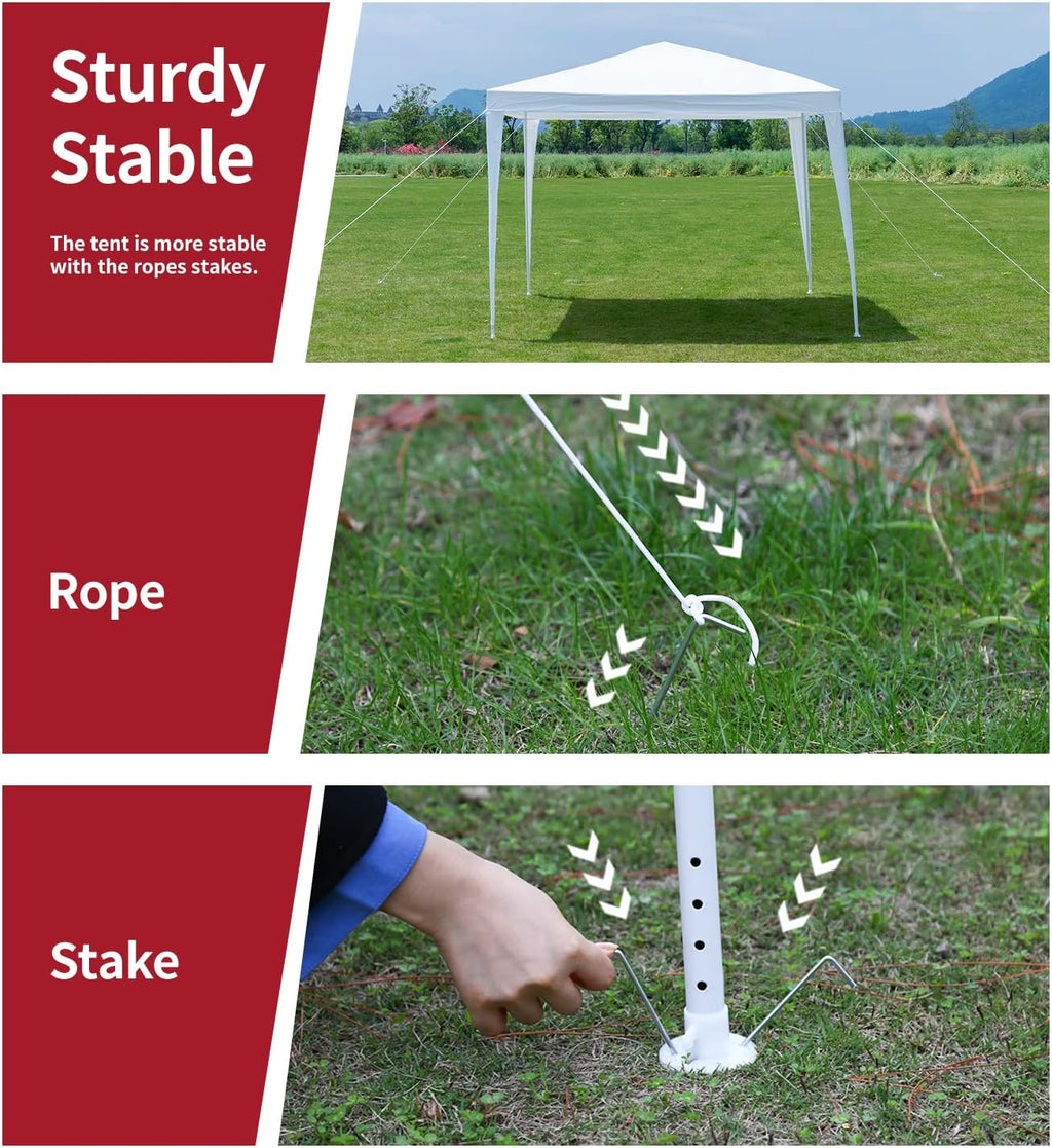 Skiennix 10x10 Waterproof Gazebo Canopy - Durable Outdoor Patio Tent for Weddings & BBQs