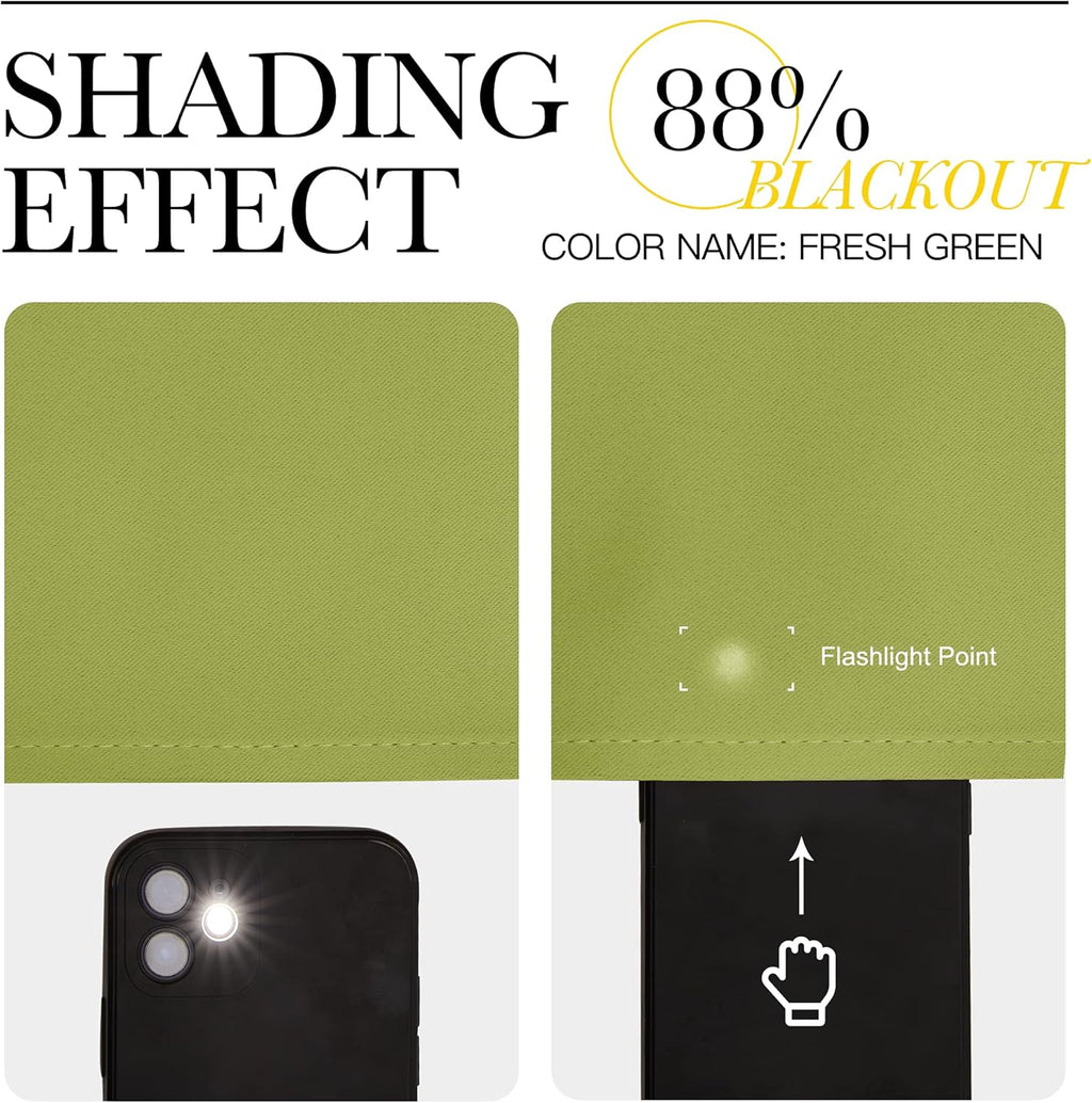 NICETOWN Room Darkening Curtains - Fresh Green Thermal Insulated Panels, 95" Length | 42" Width, Set of 2