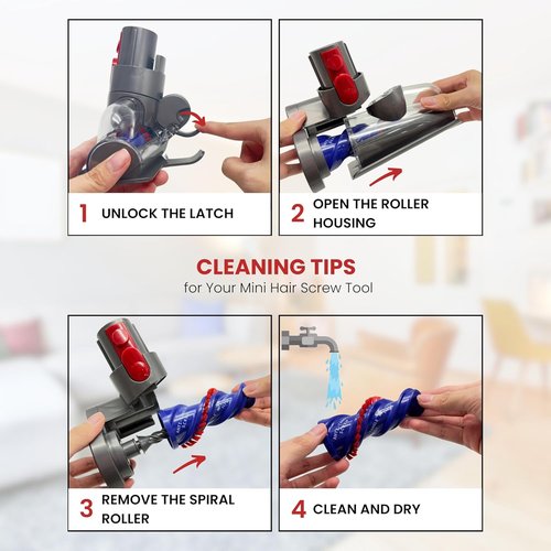 Dyson Mini Motorized Brush Head - Pet Hair Removal Vacuum Attachment for V7, V8, V10, V11, V15 - Ideal for Upholstery & Stairs