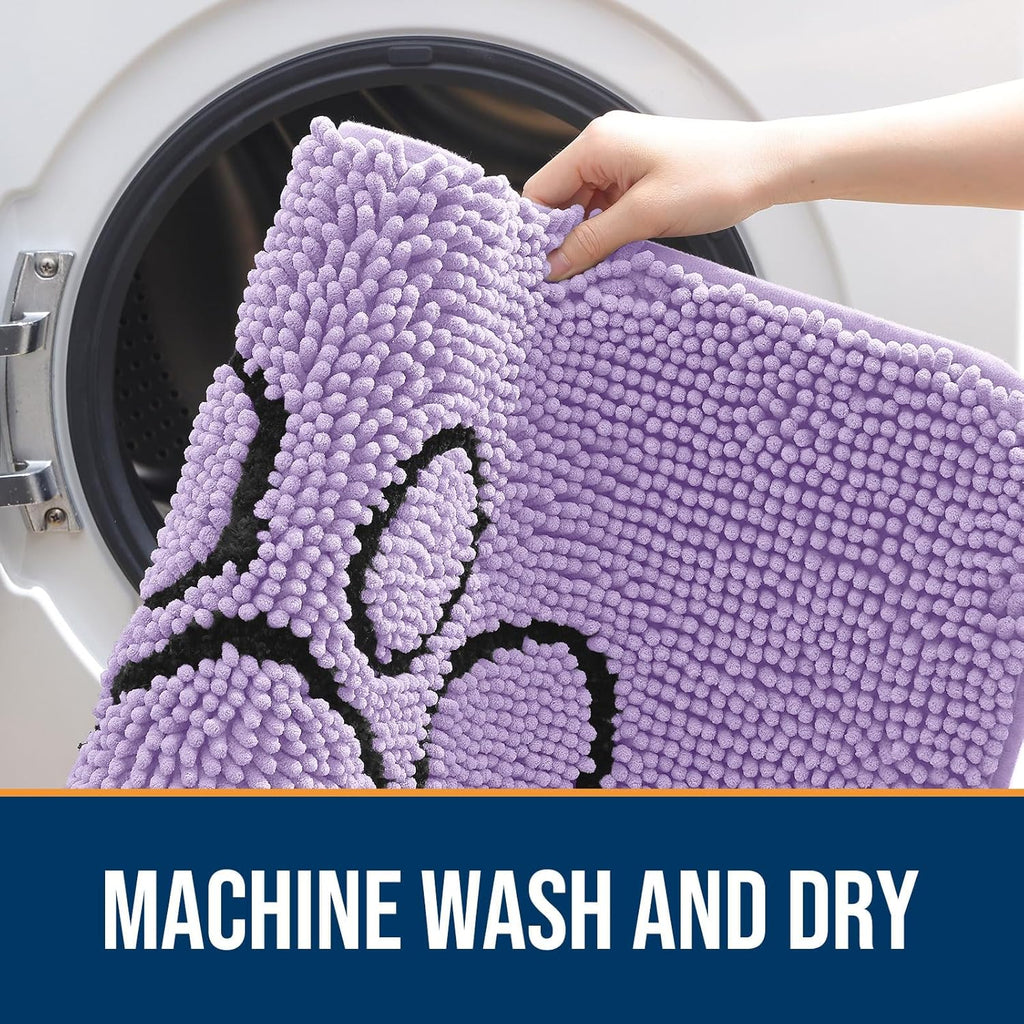 OLANLY Dog Door Mat - Absorbent Non-Slip Mud Mat for Muddy Paws | 36x24 Lavender Chenille Design