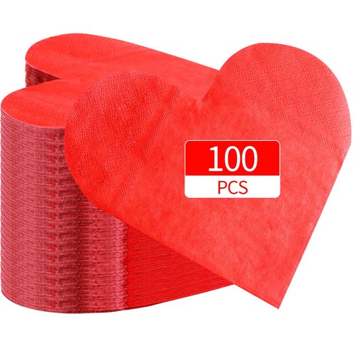Veart Napkins, 100Pcs Valentines Day Napkins Red Disposable Paper for Valentine's Day Decoration,Wedding, Anniversaries, Birthday Party