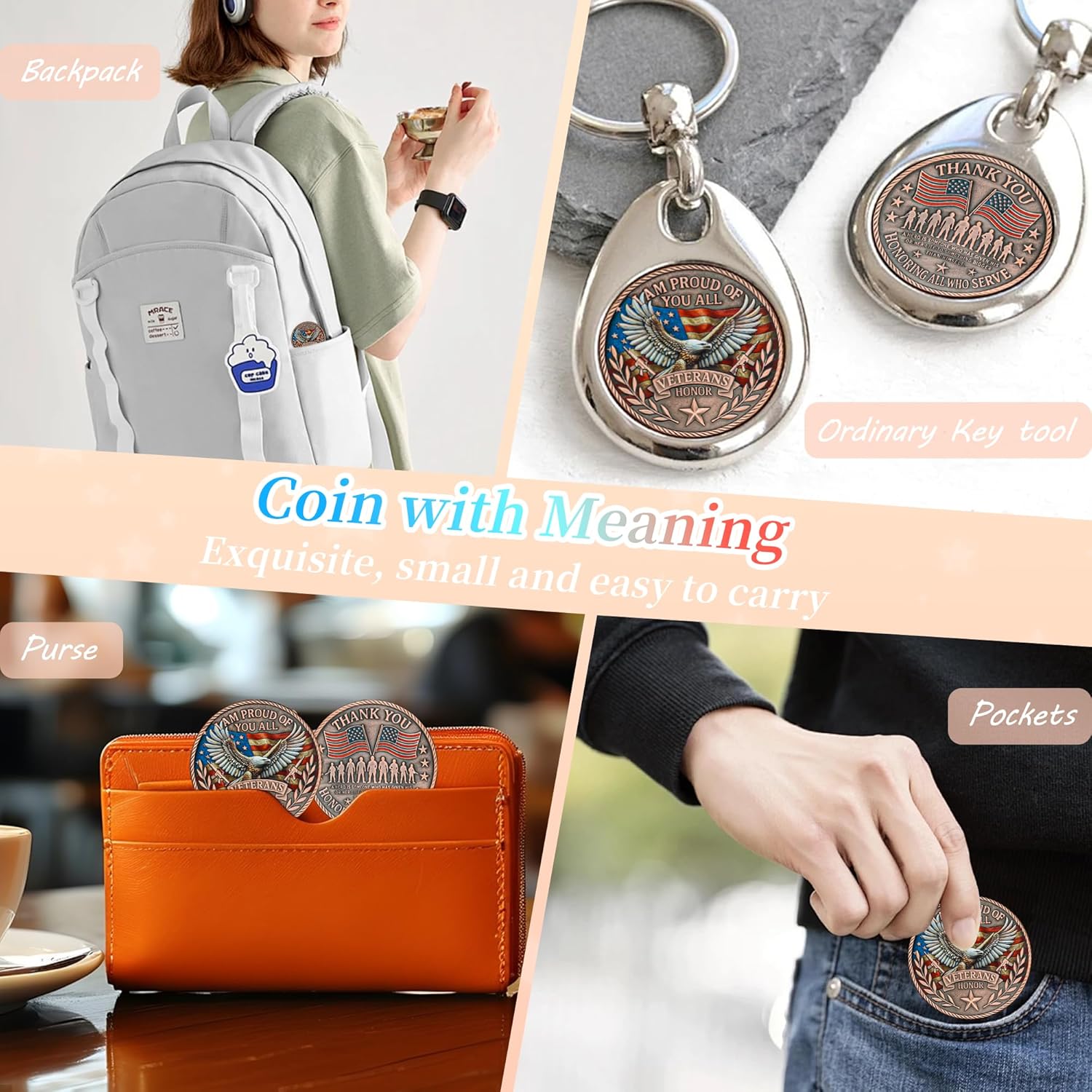 Military Challenge Coins - Thank You for Your Service Veteran Medallions | Patriotic Gifts for Army Soldiers