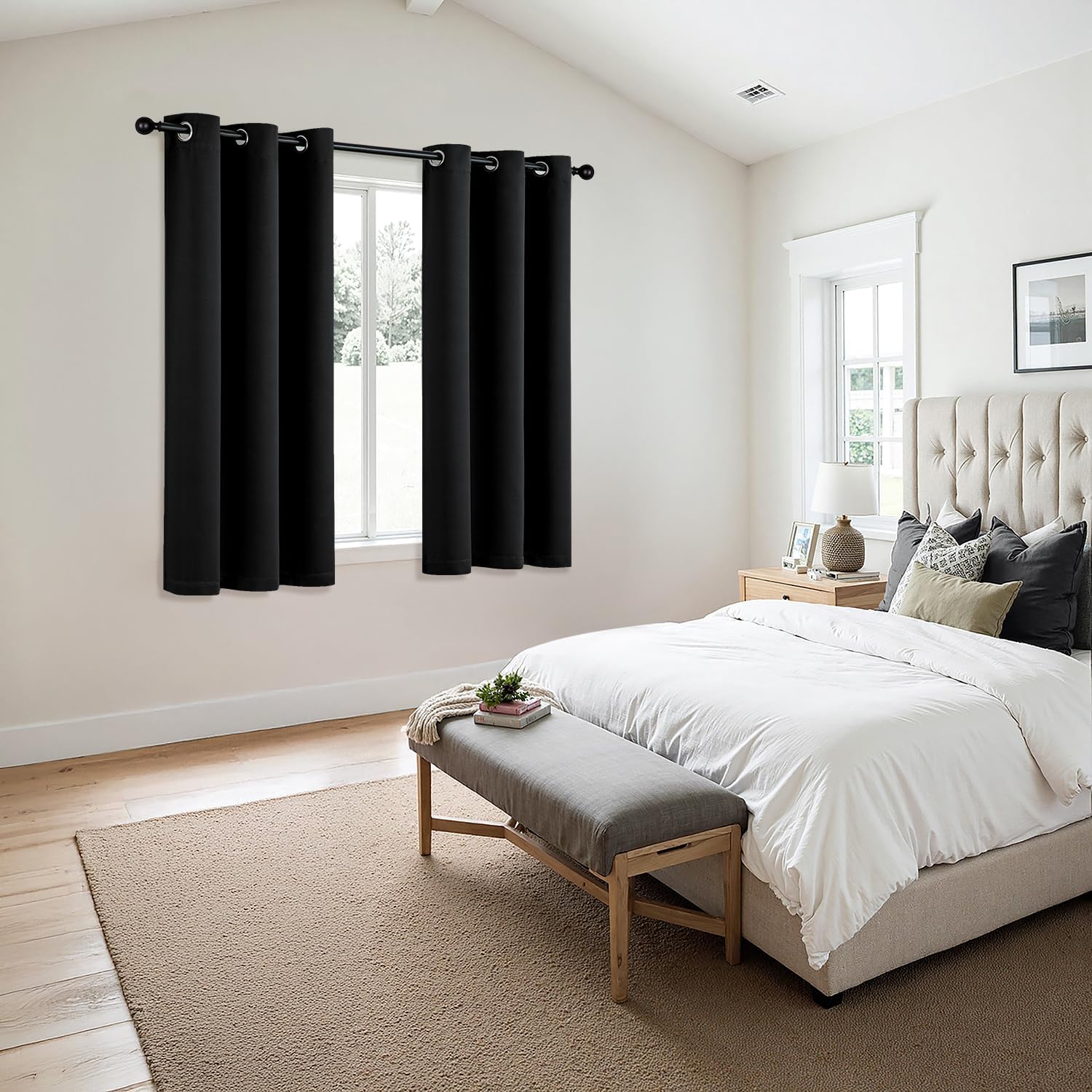 MIULEE Blackout Curtains - Thermal Insulated Room Darkening Drapes | 63-Inch Grommet Panels for Bedroom & Living Room