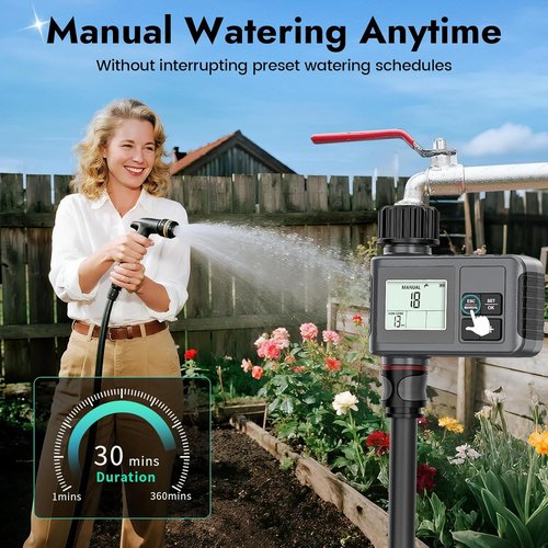 Insoma Water Timer - 1 Zone Outdoor Hose Timer with Auto/Manual/Rain Delay Modes for Garden Irrigation