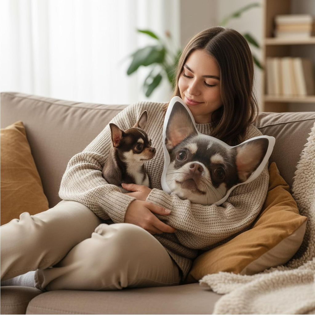 Skiennix Custom Pet Pillow - Personalized Dog & Cat Face Pillow | Unique Pet Memorial Gift for Pet Lovers
