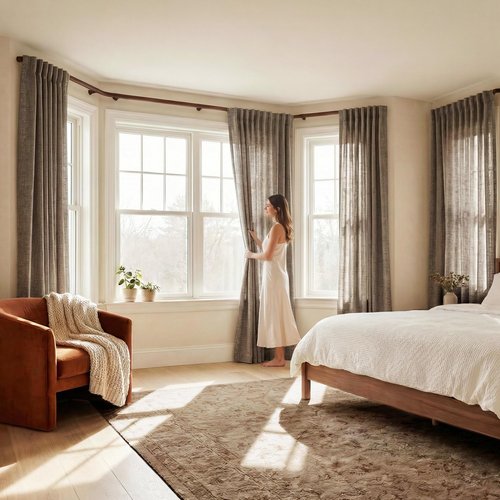NICETOWN 230 GSM Rich Linen Blend Taupe Curtains 90 inches Long, Rod Pocket & Back Tab Privacy with Light Filtering Semi Sheer Window Treatments for Bedroom/Living Room, W52 x L90, 2 Panels