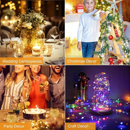 Btfarm 30 Pack Fairy Lights - Battery Operated 7ft 20 LED Twinkle String Lights | Waterproof Mini Silver Wire for Weddings & Events
