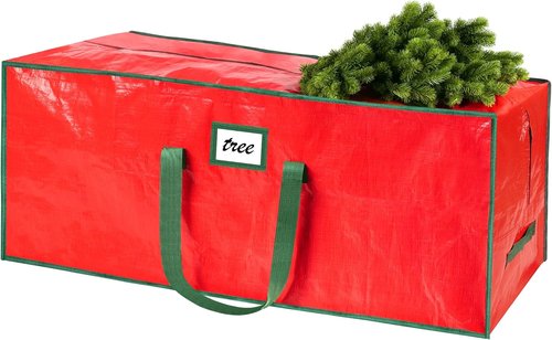 FUCDTEFC Christmas Tree Storage Bag - Heavy Duty 9 Ft Waterproof Container with Reinforced Handles & Dual Zippers (Red)