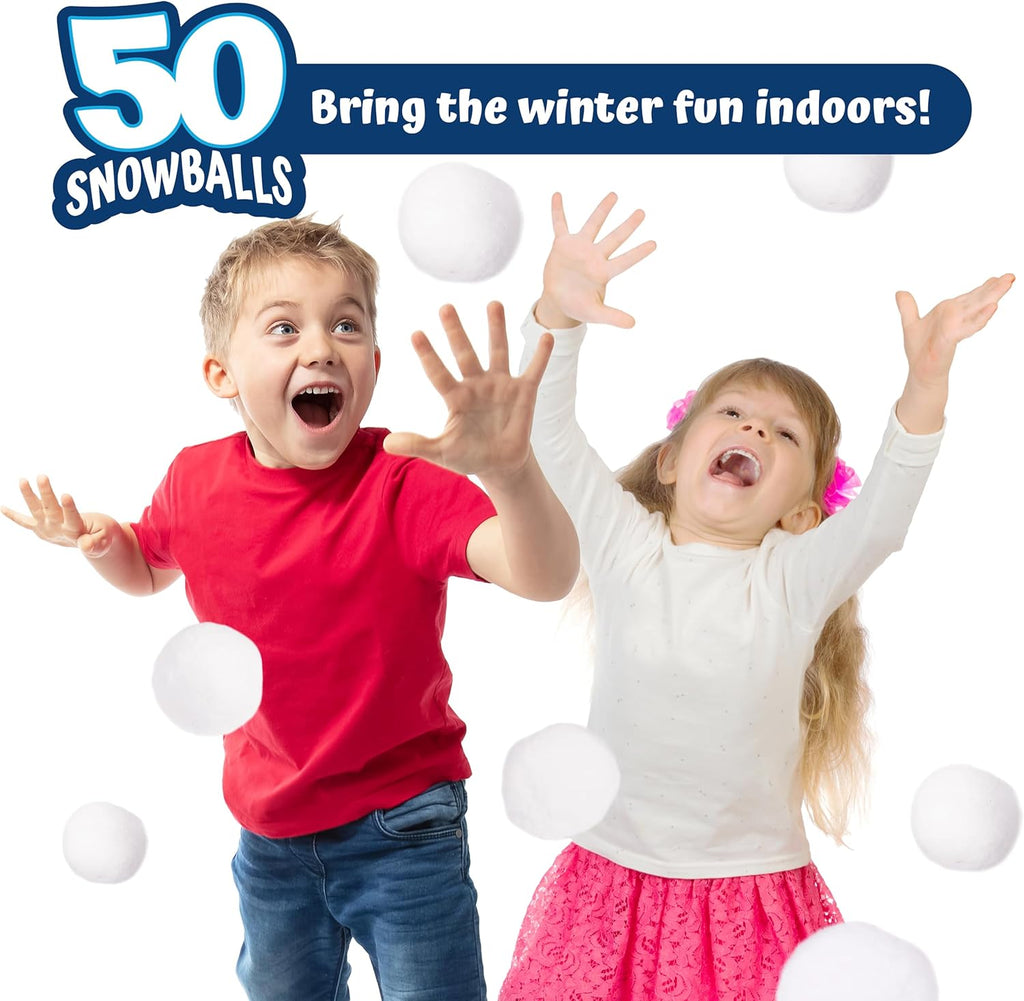 Narwhal Novelties 50 Pack Fun Fake Snowballs - 2-Inch Artificial Snowballs for Indoor/Outdoor Play | Perfect for Winter Games & Decorations
